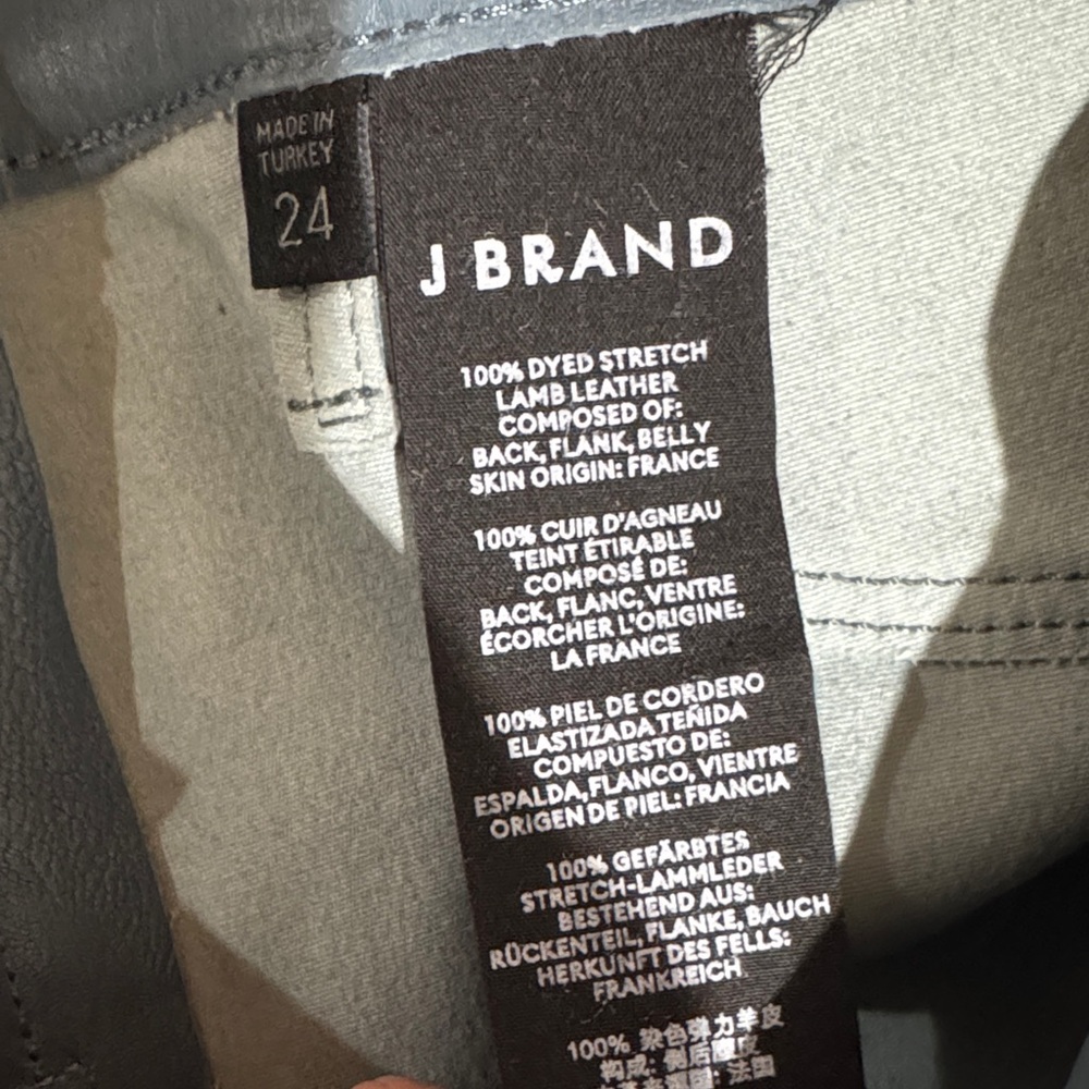 J Brand mid rise Slate/Blue Leather Pants - Picture 4 of 14